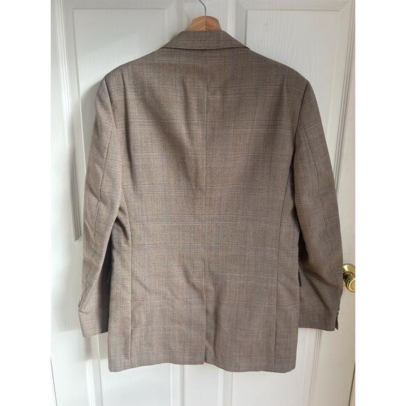 Vintage 1970's Plaid Brown Men's Sport Coat and Vest Set Size Large - Picture 4 of 9